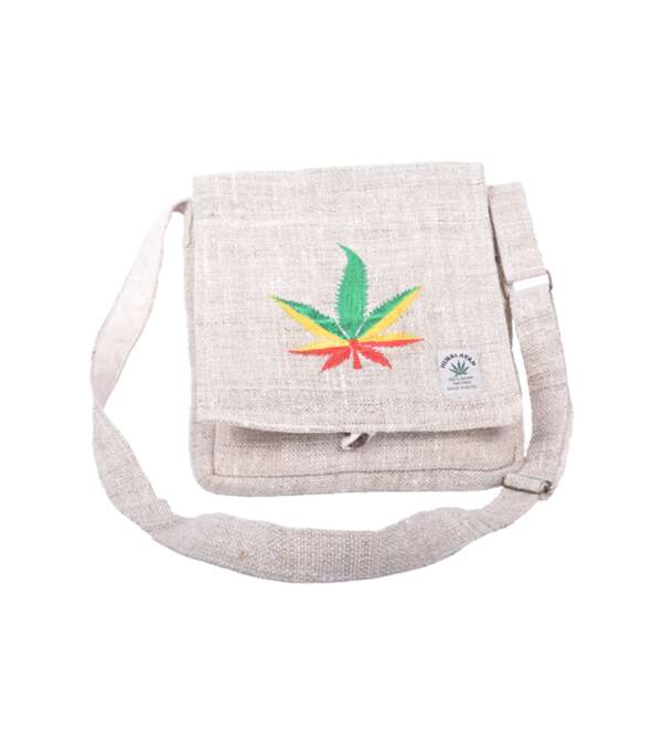 Hemp Leaf Printed Shoulder Bag